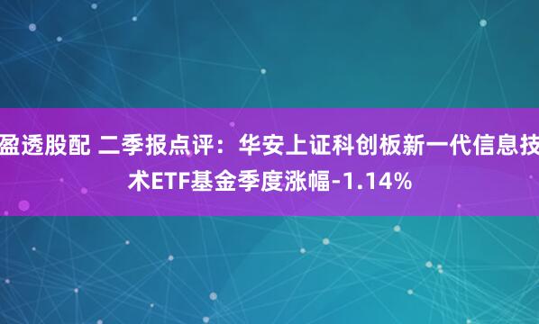 盈透股配 二季报点评：华安上证科创板新一代信息技术ETF基金季度涨幅-1.14%